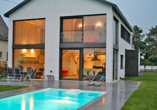 hicker architekten friedberg - Neubau Einfamilienhaus mit 3-fach Garage, Pool, Atelier