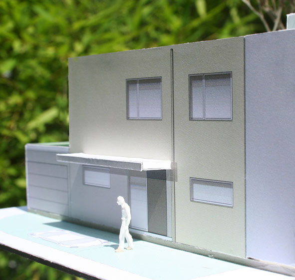 Modellansicht Neubau 2015 Reiheneckhaus durch hicker architekten 2015