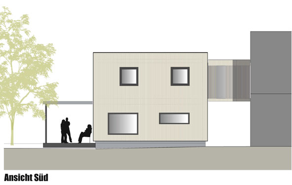 Neubau eines EFH an ein bestehendes Gebäude mit Verbindungssteg, Rohrbach
