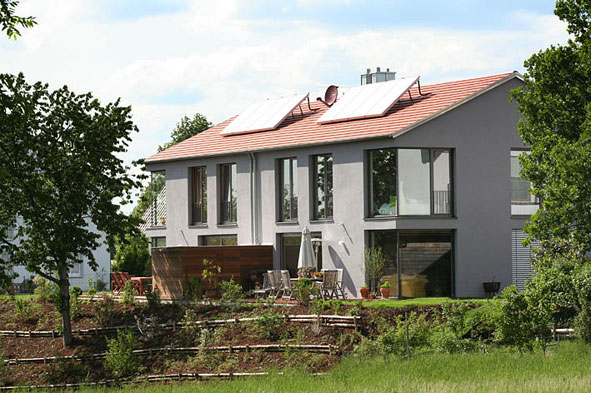 hicker architekten : Neubau Doppelhaus KfW 60