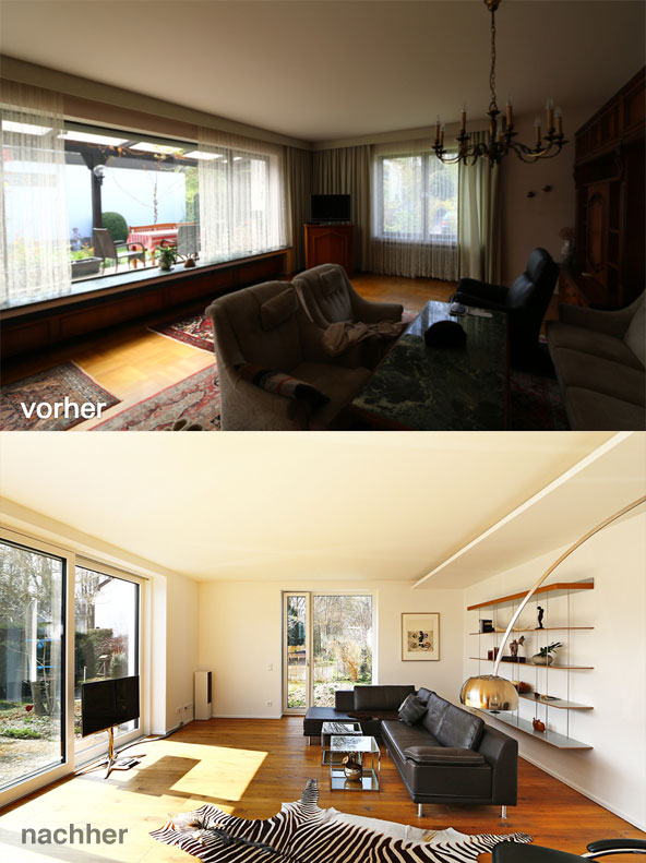 Bungalow-Umbau Bj. 1968 vorher nachher - hicker architekten Friedberg