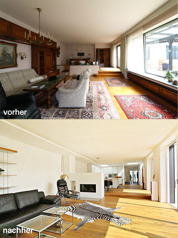 Bungalow-Umbau Bj. 1968 vorher nachher - hicker architekten Friedberg