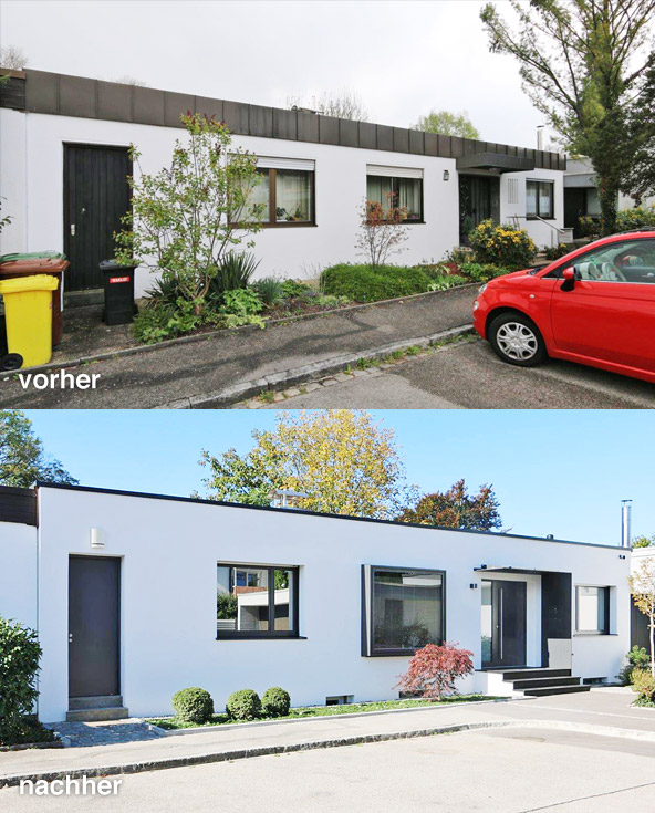 Bungalow-Umbau Bj. 1968 vorher nachher - hicker architekten Friedberg