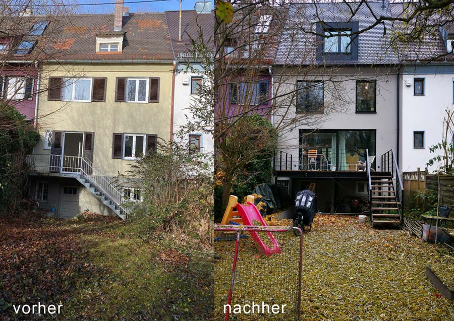 Umbau Reihenmittelhaus 2020 / vorher/nachher - hicker architekten Friedberg