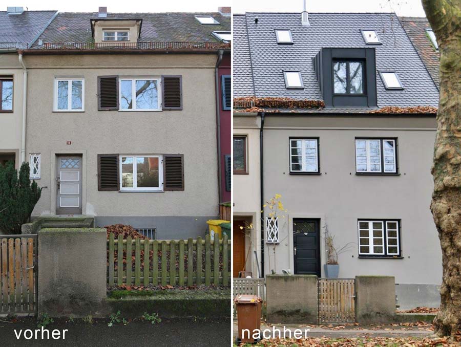 Umbau Reihenmittelhaus 2020 / vorher/nachher - hicker architekten Friedberg