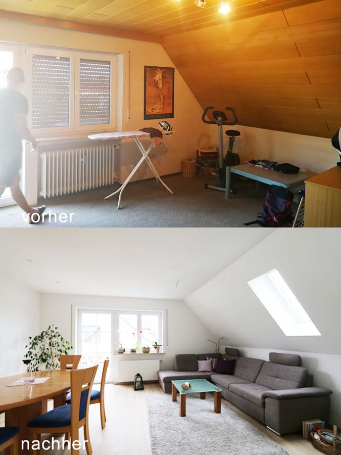 Umbau Zweifamilienhaus vorher/nachher - hicker architekten