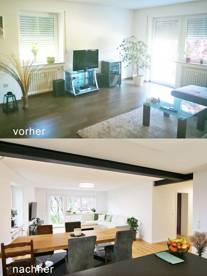 Umbau Zweifamilienhaus vorher/nachher - hicker architekten