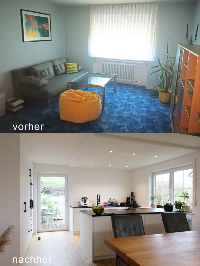 Umbau Zweifamilienhaus vorher/nachher - hicker architekten