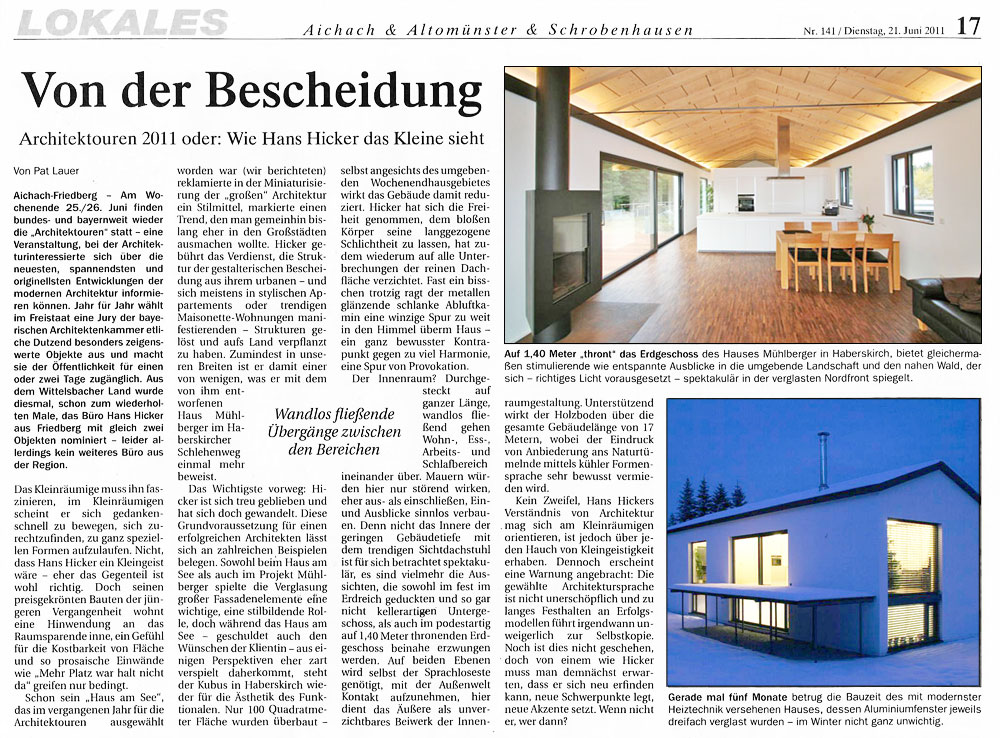 Hicker architekten Presse Edition Schwaben