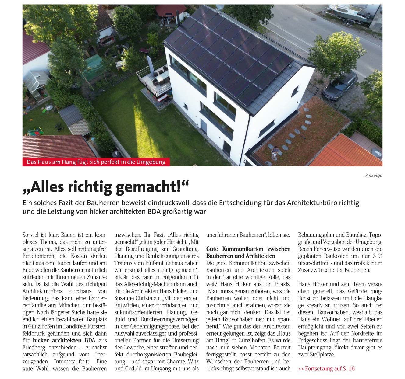 Hicker architekten - Haus BM in der Mai-Ausgabe 2023 vom myHeimat Magazin Friedberg