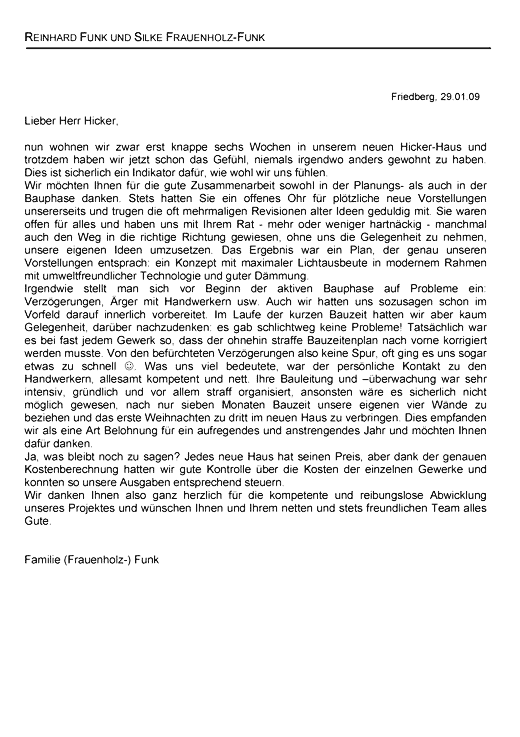 Referenzschreiben Funk