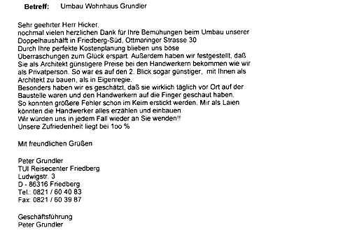 Referenzschreiben Grundler