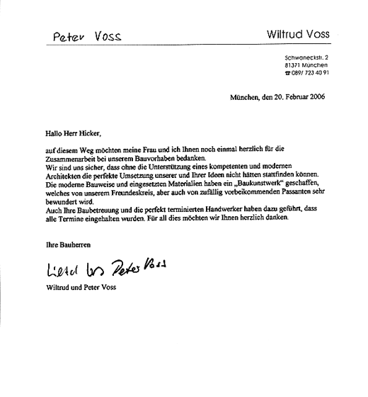 Referenzschreiben Voss